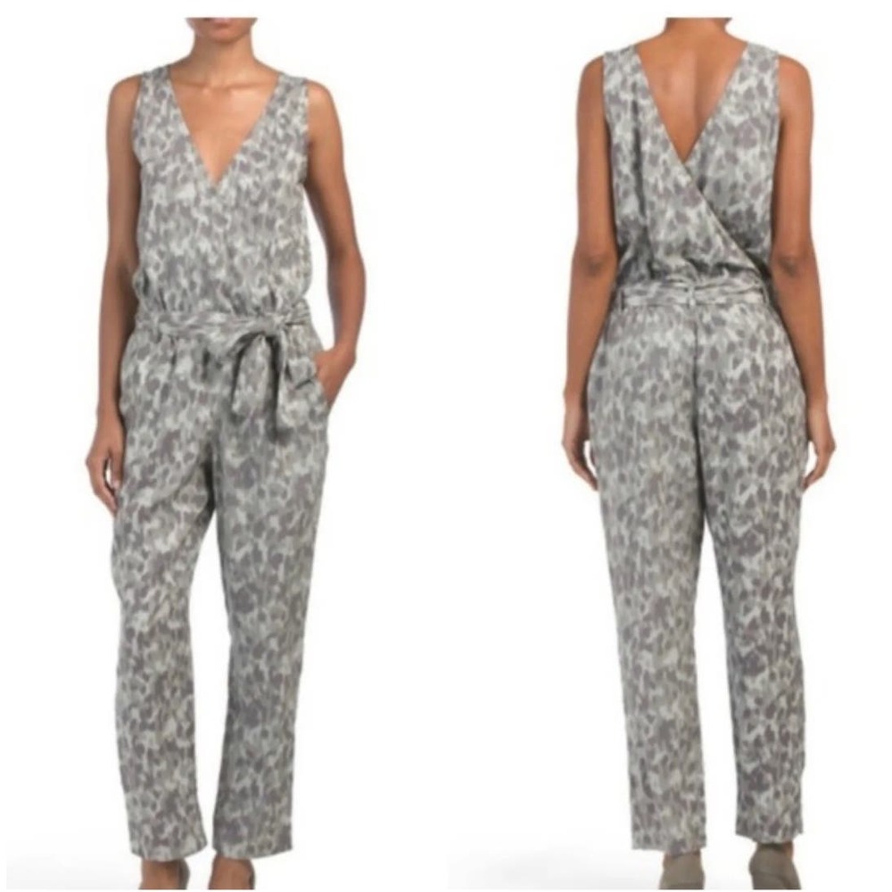Cloth & Stone Anthropologie Leopard Sleeveless Jumpsuit